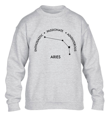 Aries enthusiastic | passionate | adventerous children's grey sweater 12-13 Years