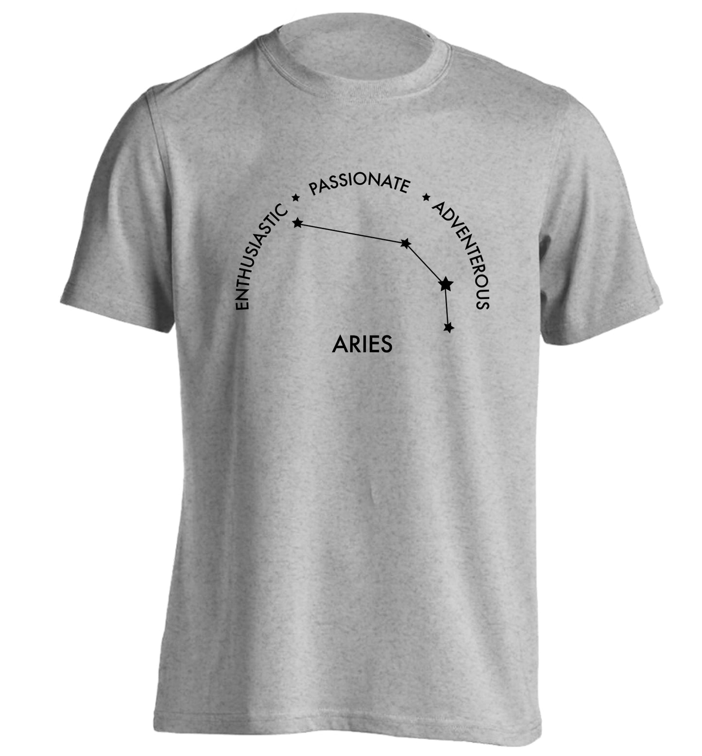 Aries enthusiastic | passionate | adventerous adults unisex grey Tshirt 2XL