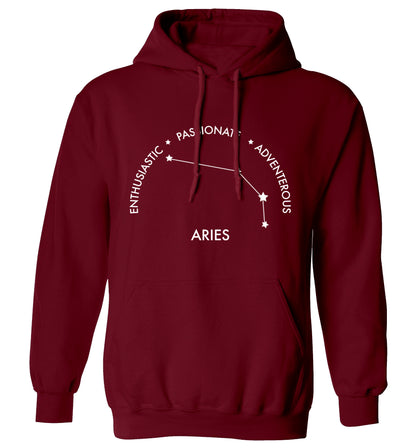 Aries enthusiastic | passionate | adventerous adults unisex maroon hoodie 2XL
