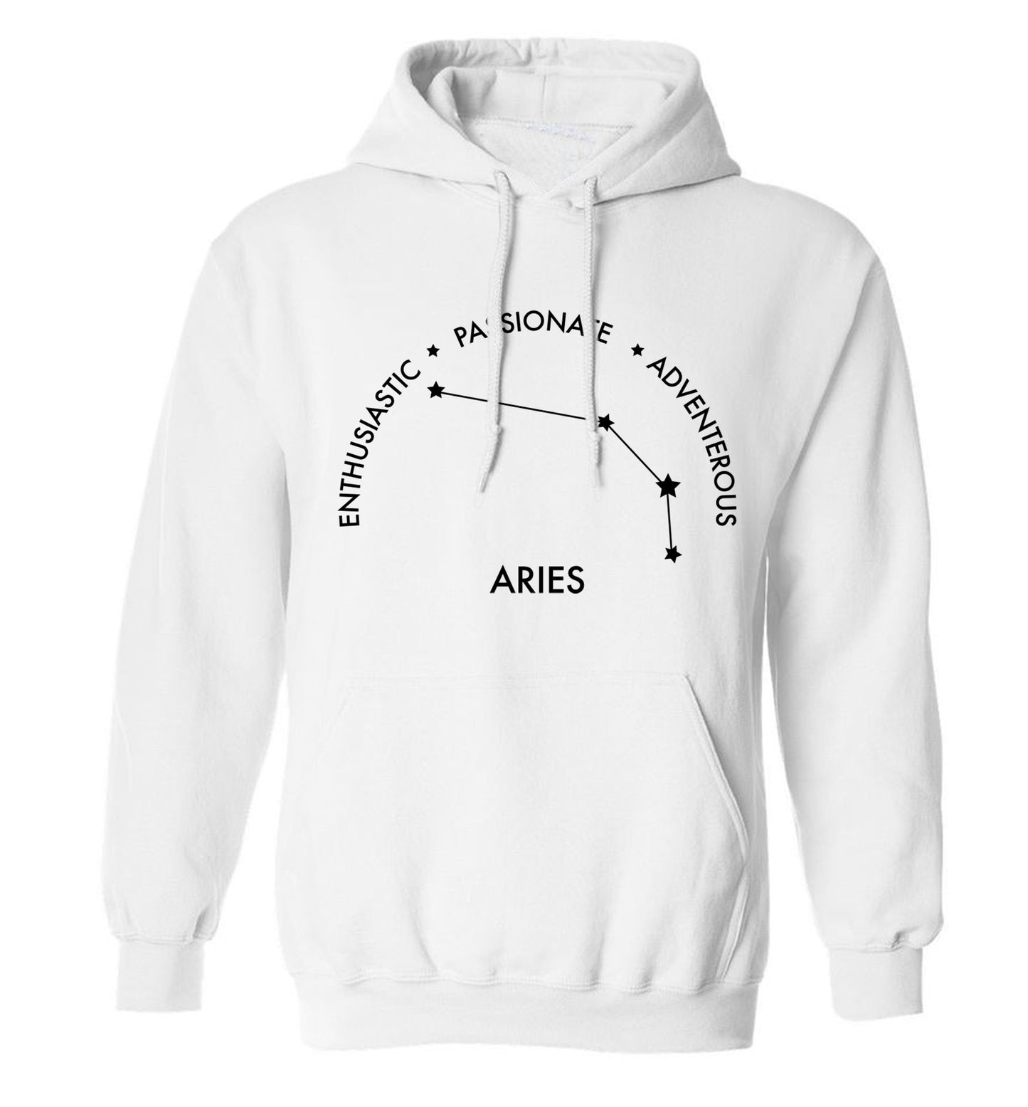 Aries enthusiastic | passionate | adventerous adults unisex white hoodie 2XL