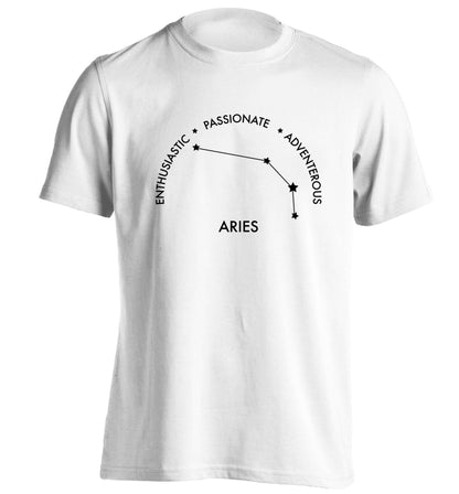 Aries enthusiastic | passionate | adventerous adults unisex white Tshirt 2XL