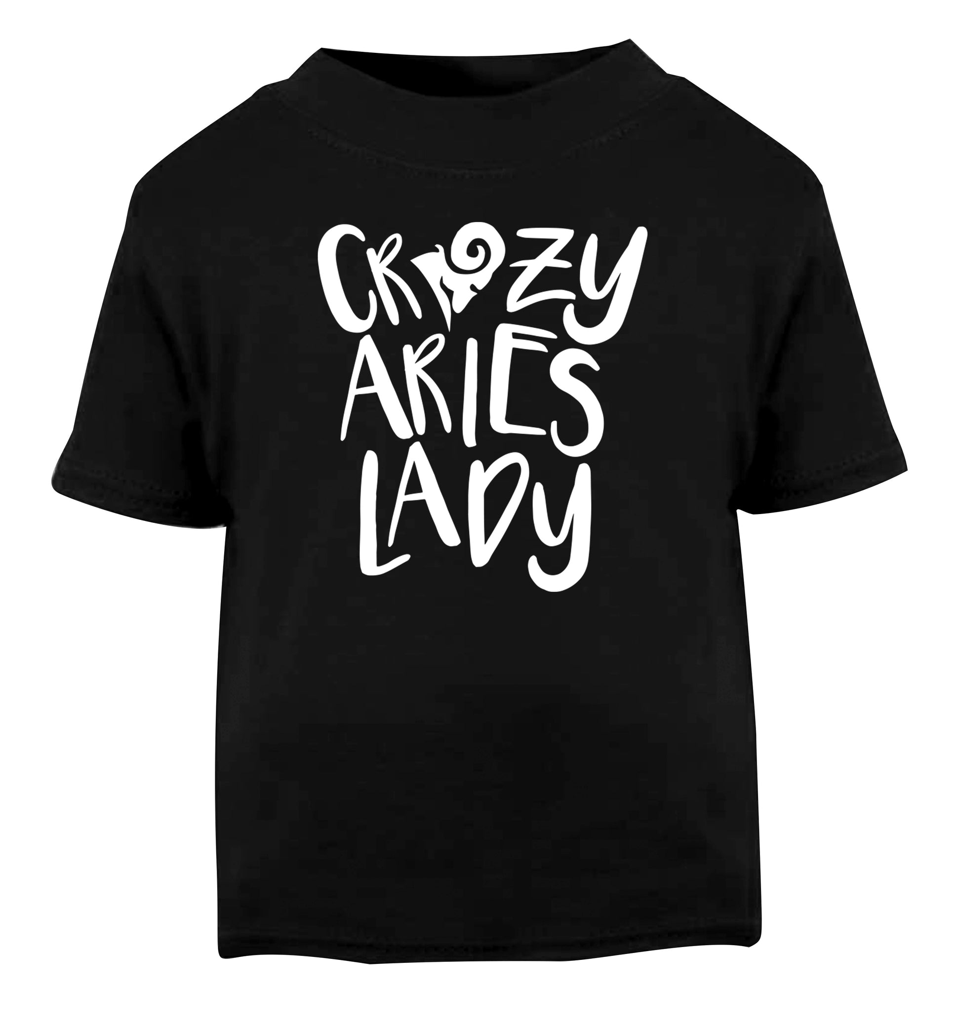 Crazy aries lady Black Baby Toddler Tshirt 2 years
