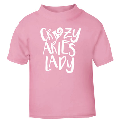 Crazy aries lady light pink Baby Toddler Tshirt 2 Years