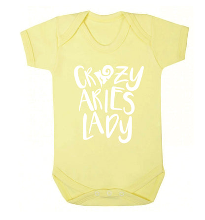 Crazy aries lady Baby Vest pale yellow 18-24 months