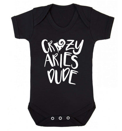Crazy aries dude Baby Vest black 18-24 months
