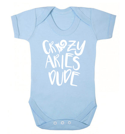 Crazy aries dude Baby Vest pale blue 18-24 months