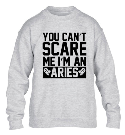 You can't scare me I'm an aries children's grey sweater 12-13 Years