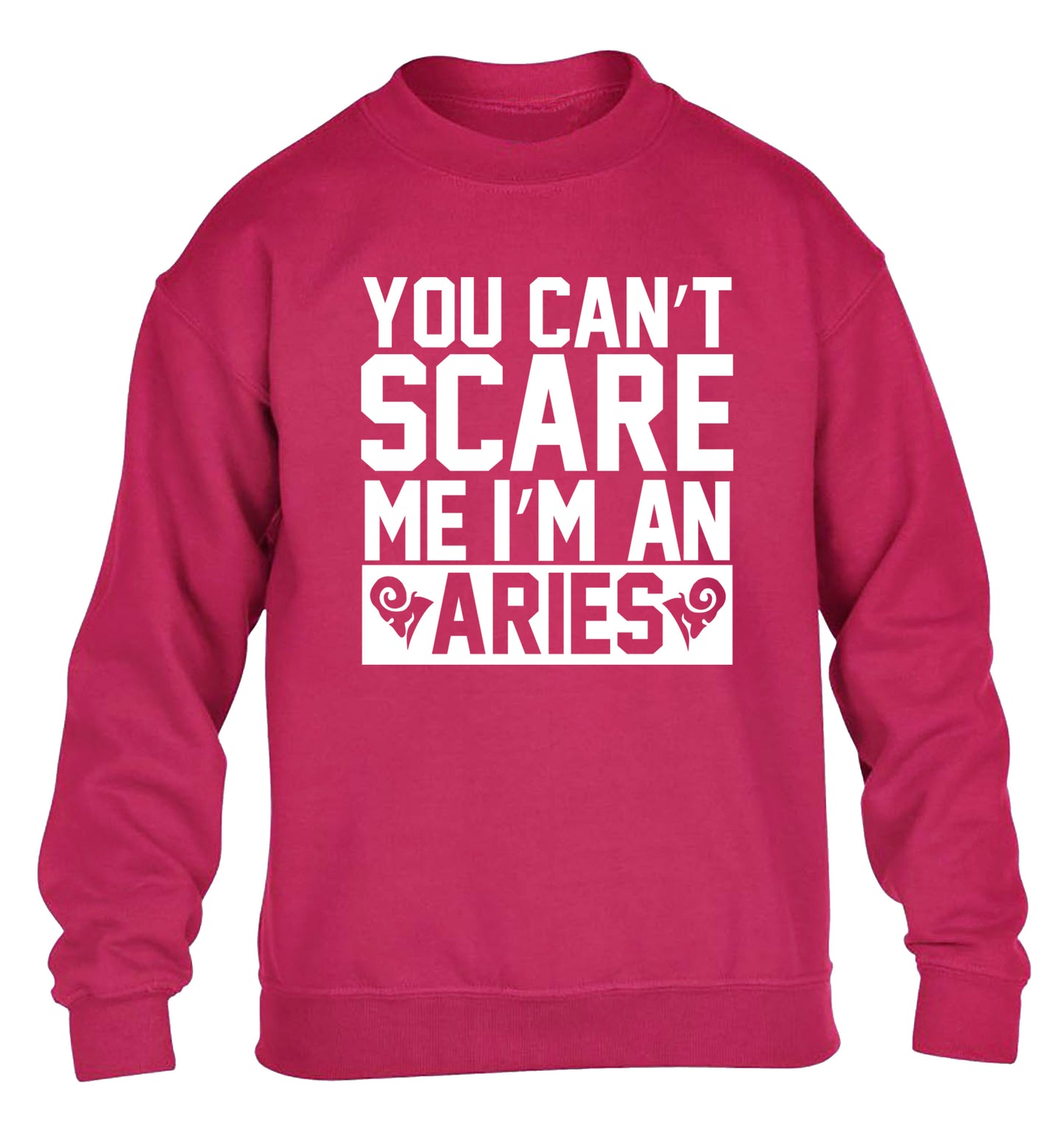You can't scare me I'm an aries children's pink sweater 12-13 Years
