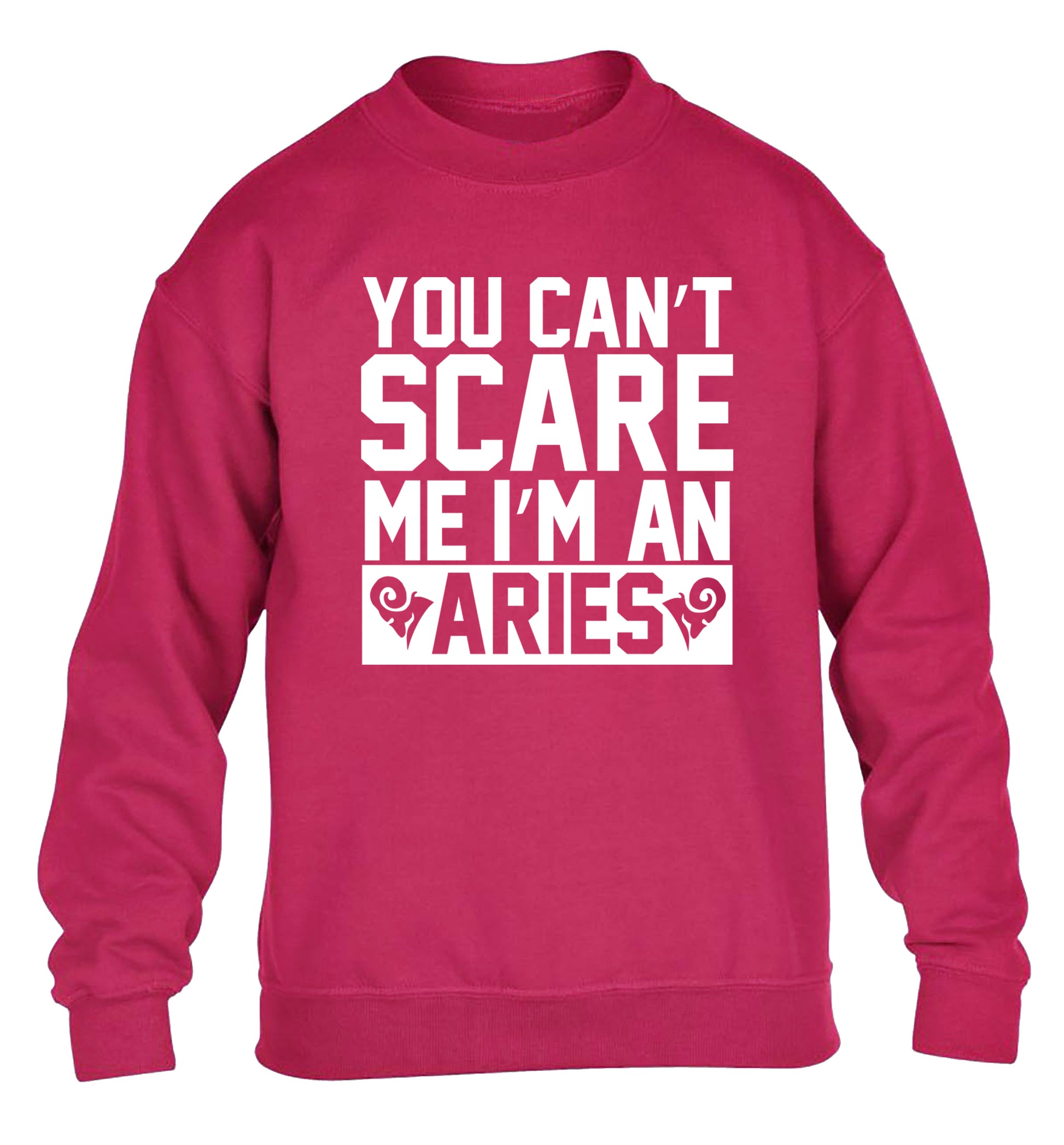 You can't scare me I'm an aries children's pink sweater 12-13 Years