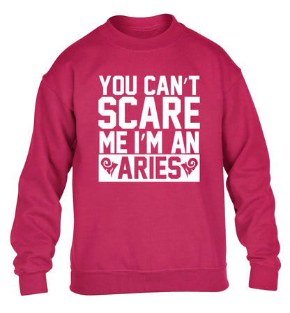 You can't scare me I'm an aries children's pink sweater 12-13 Years