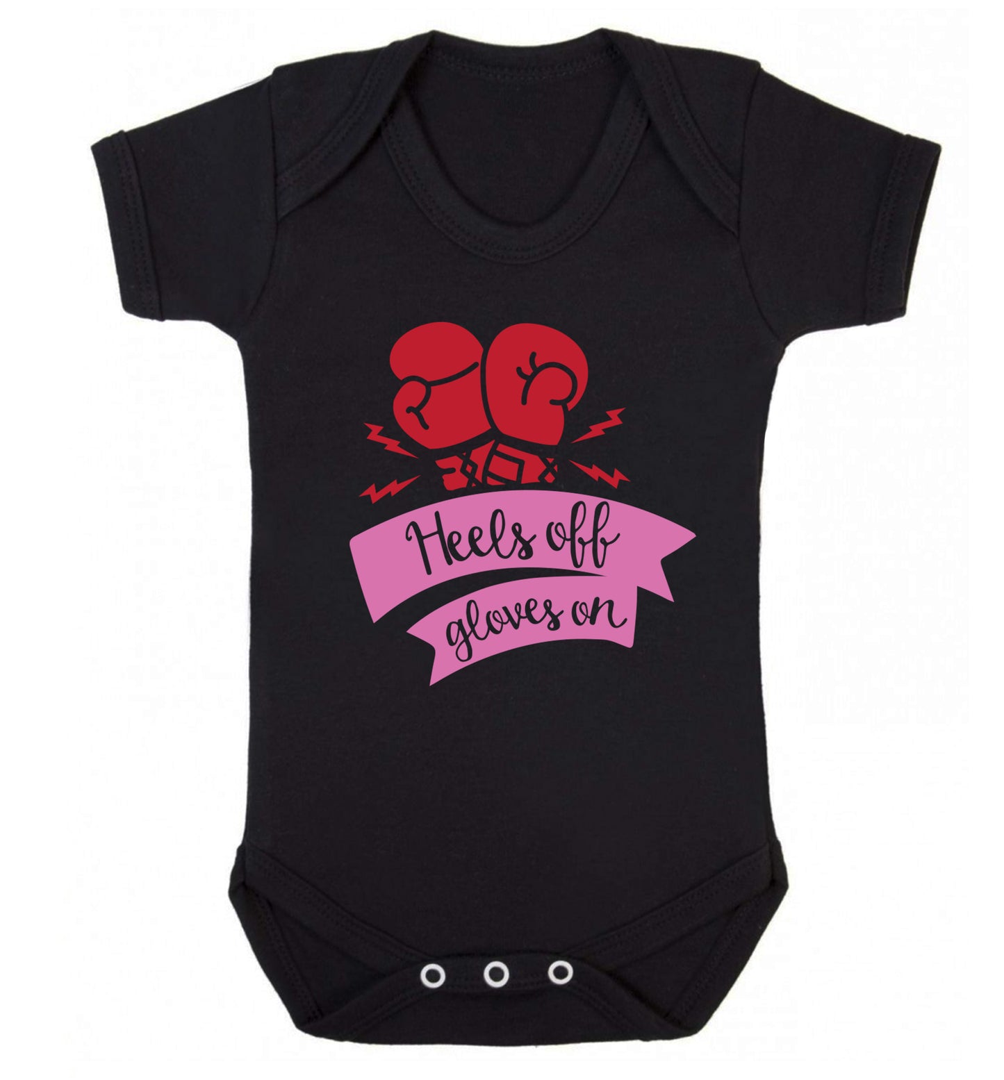Heels off gloves on Baby Vest black 18-24 months