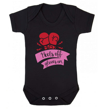 Heels off gloves on Baby Vest black 18-24 months