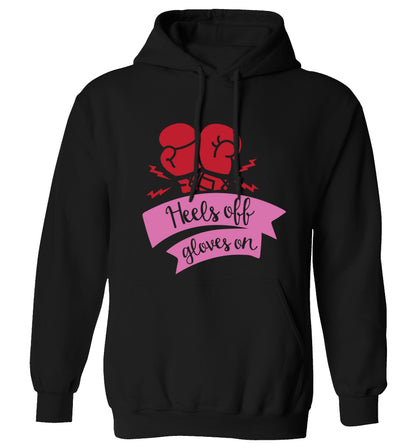 Heels off gloves on adults unisex black hoodie 2XL