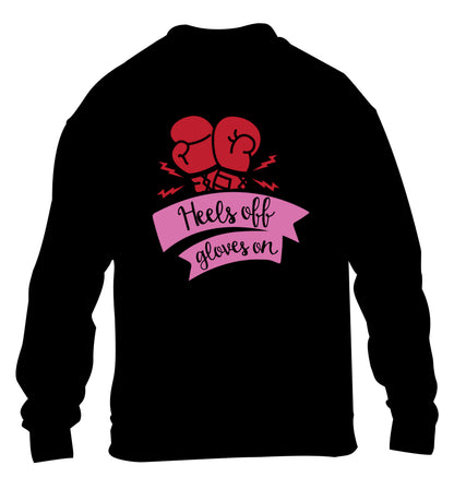Heels off gloves on children's black sweater 12-13 Years