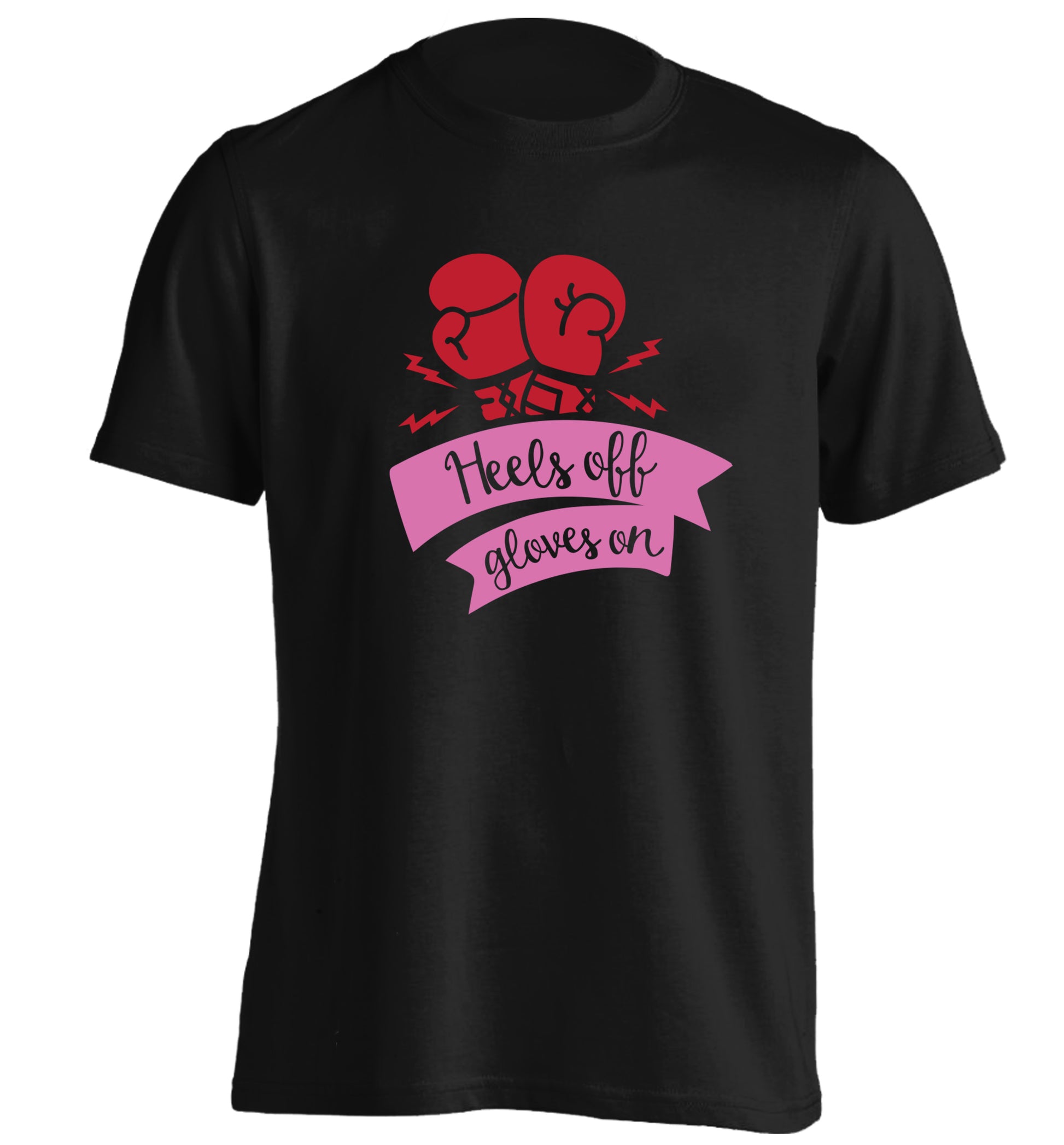 Heels off gloves on adults unisex black Tshirt 2XL