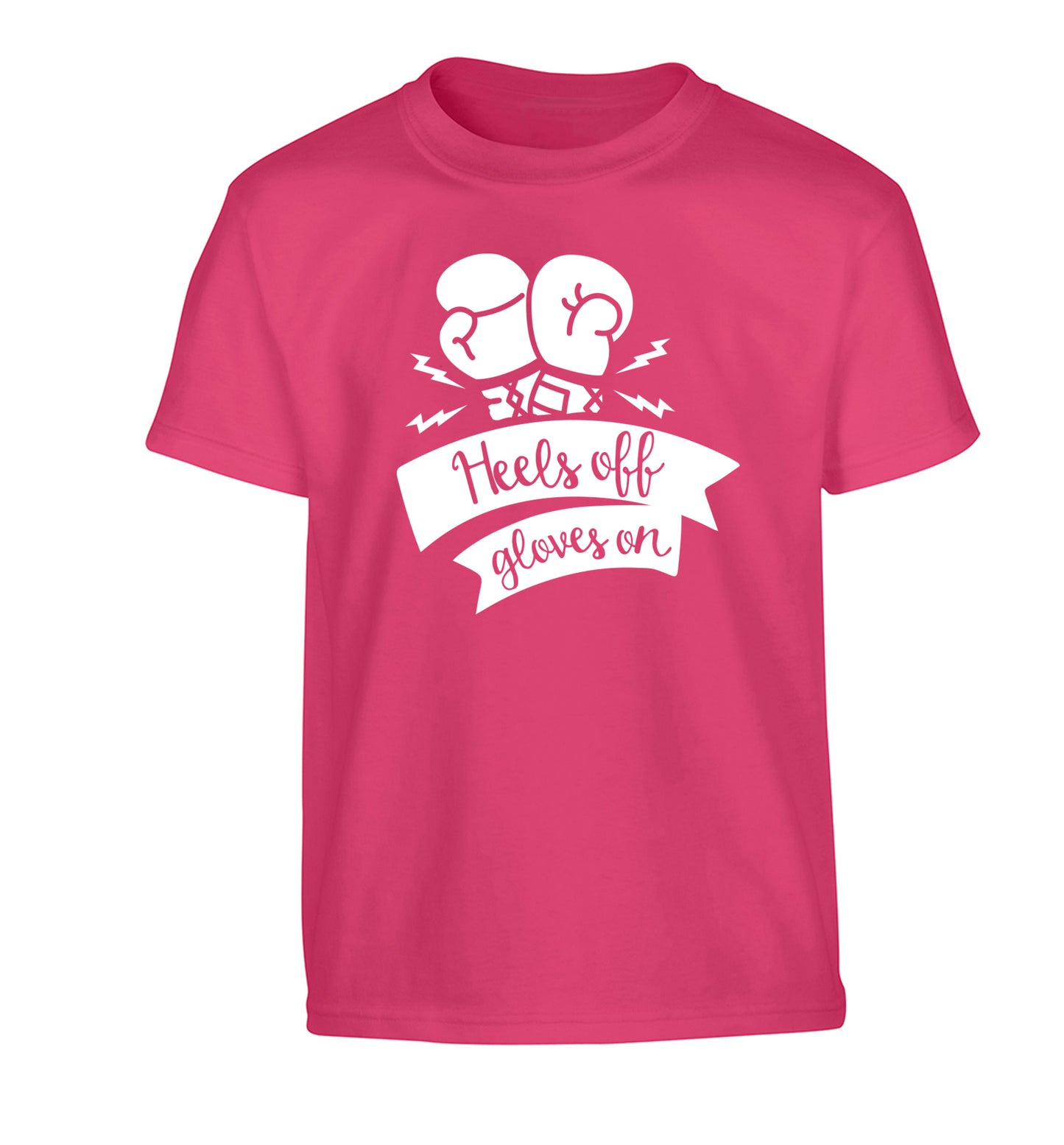 Heels off gloves on Children's pink Tshirt 12-13 Years