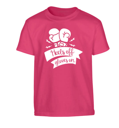 Heels off gloves on Children's pink Tshirt 12-13 Years