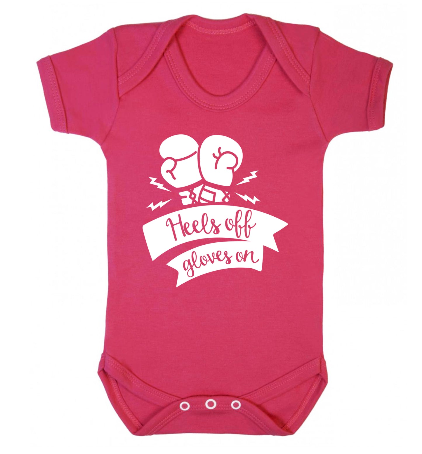 Heels off gloves on Baby Vest dark pink 18-24 months
