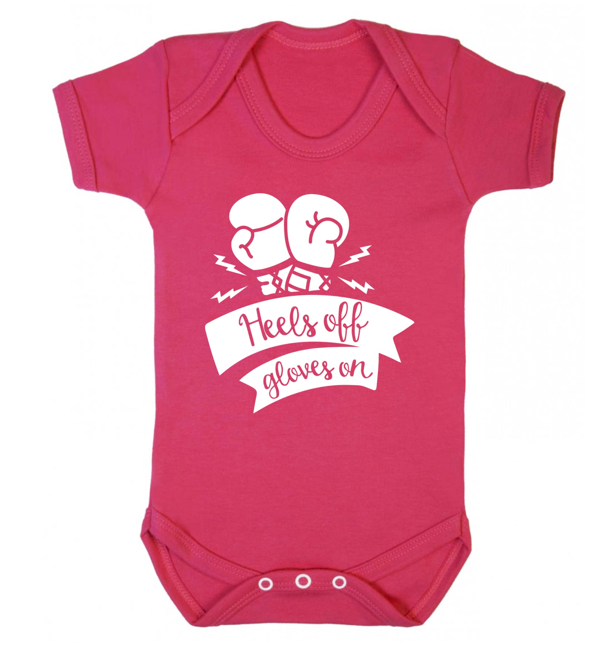 Heels off gloves on Baby Vest dark pink 18-24 months
