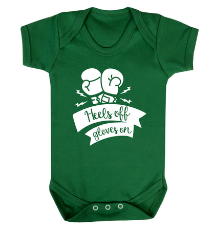 Heels off gloves on Baby Vest green 18-24 months