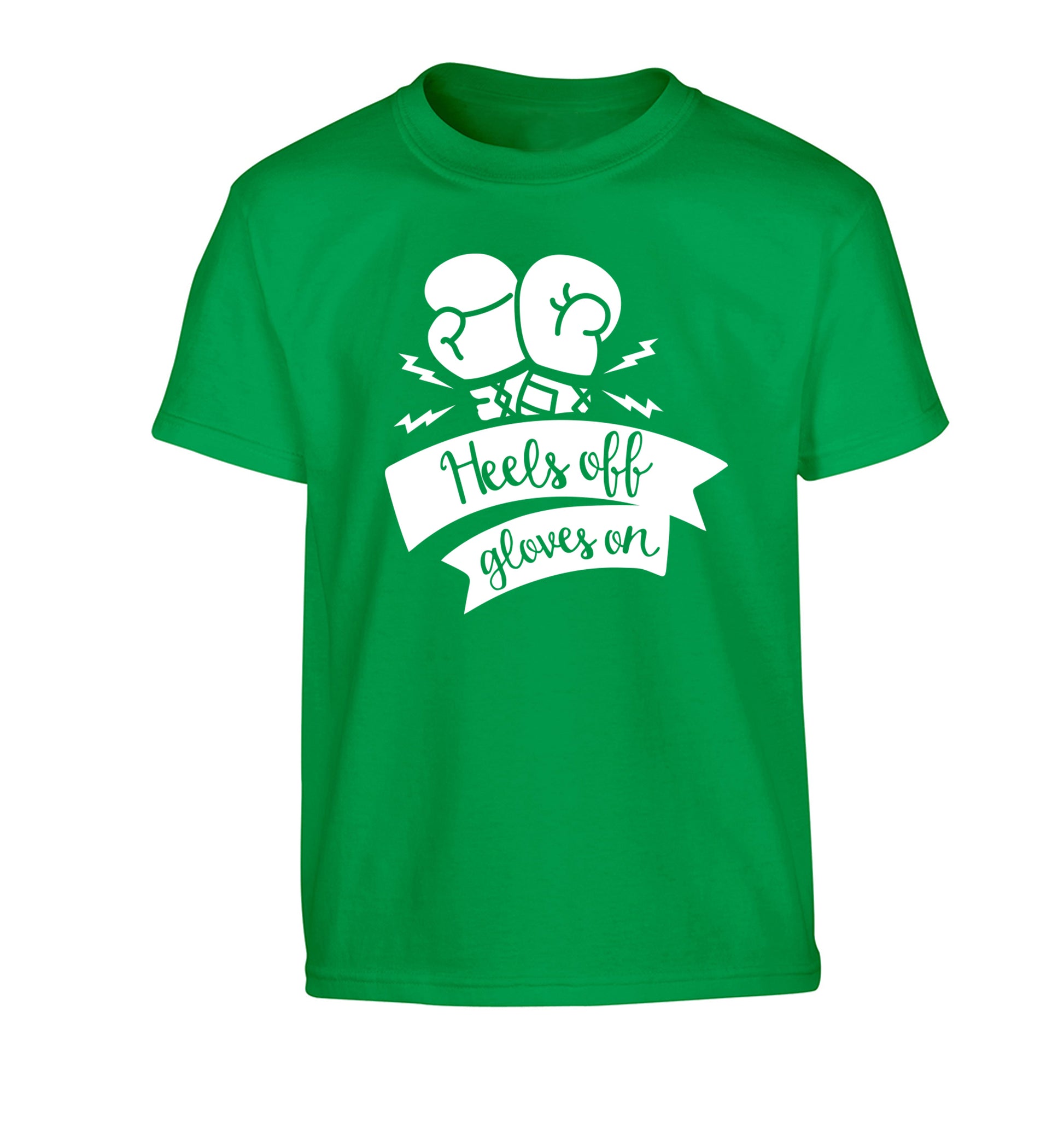 Heels off gloves on Children's green Tshirt 12-13 Years