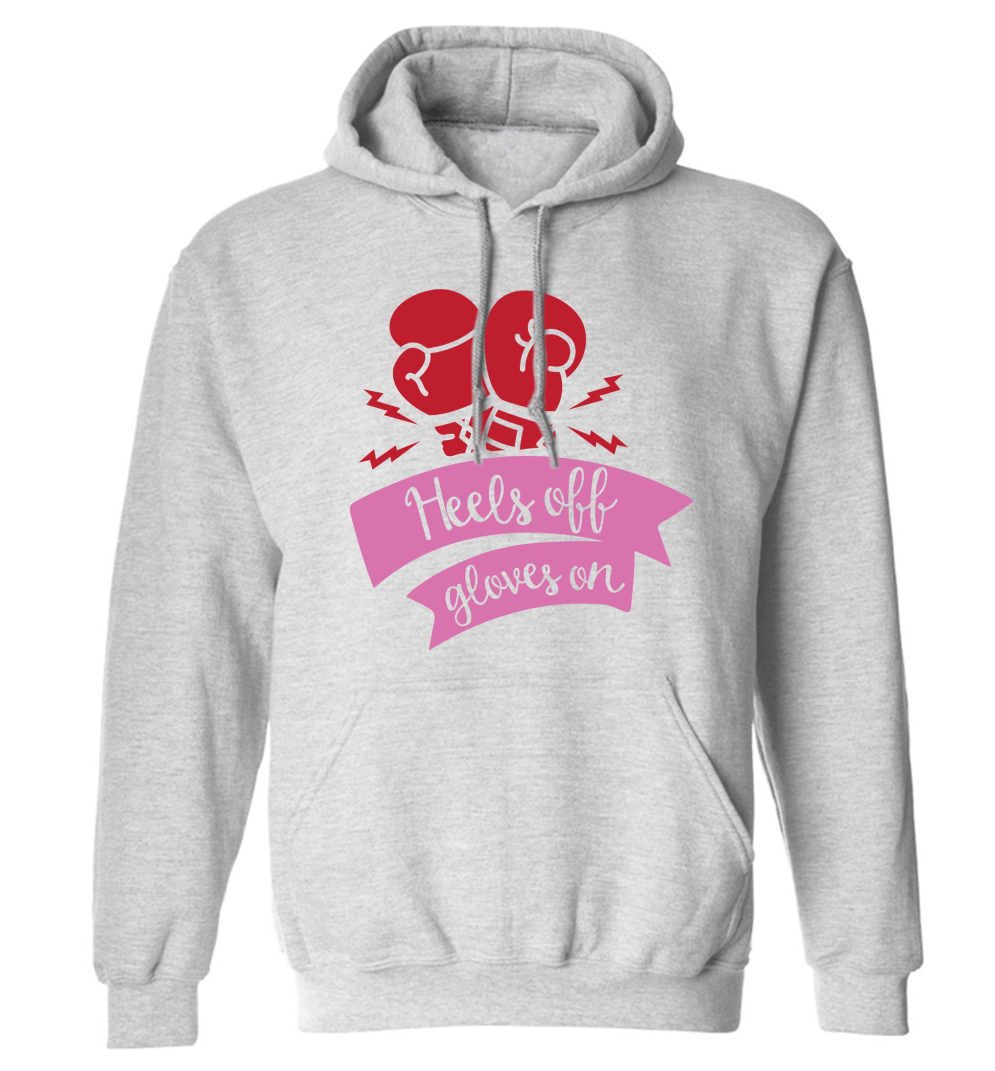 Heels off gloves on adults unisex grey hoodie 2XL