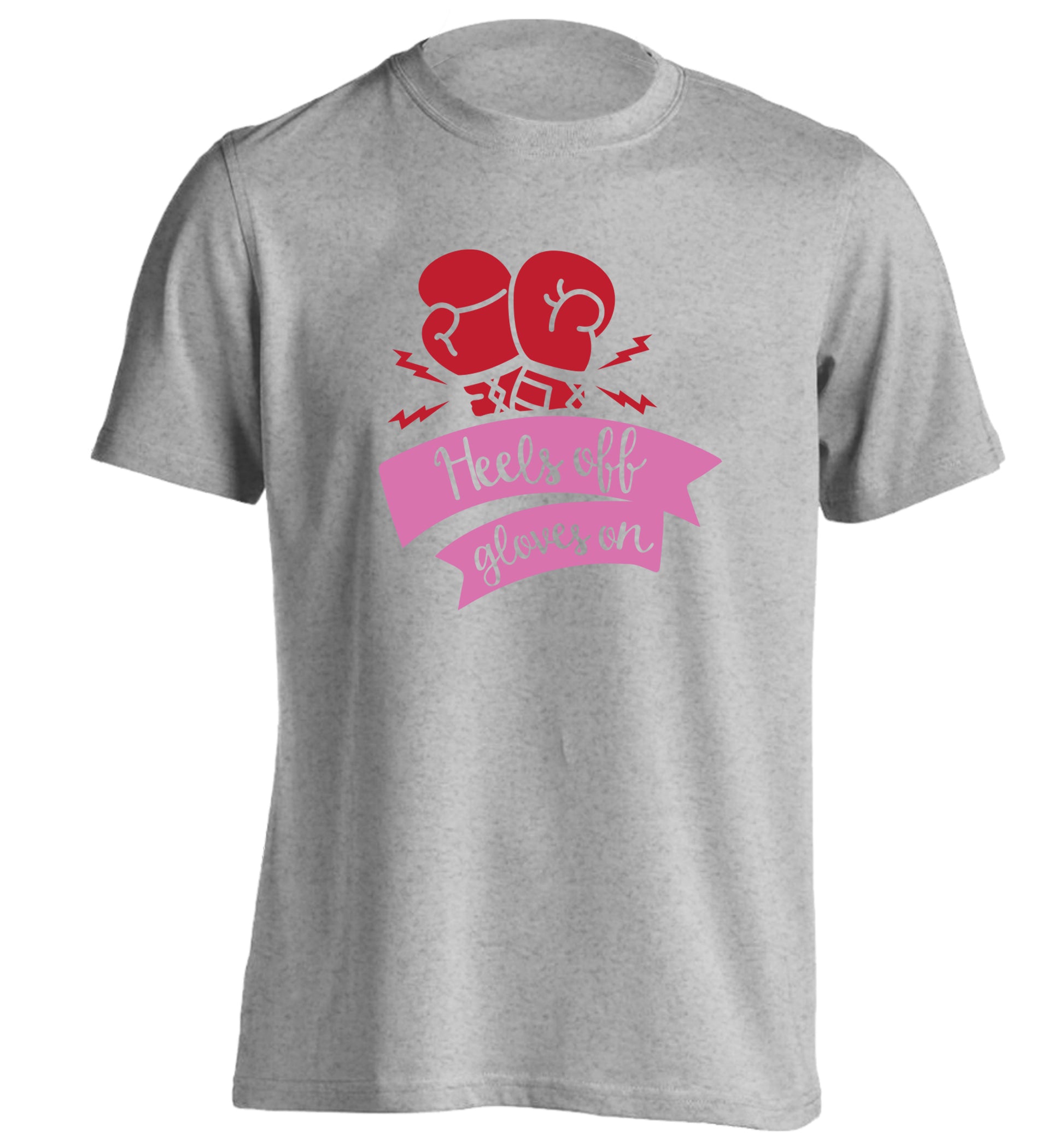 Heels off gloves on adults unisex grey Tshirt 2XL