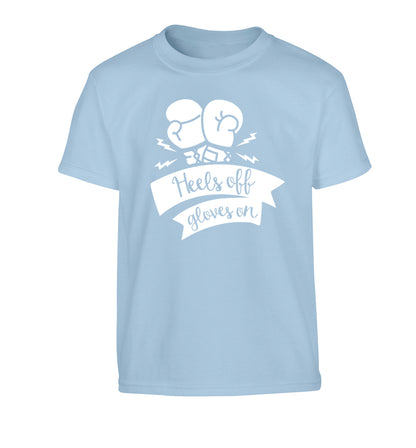 Heels off gloves on Children's light blue Tshirt 12-13 Years