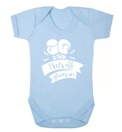 Heels off gloves on Baby Vest pale blue 18-24 months