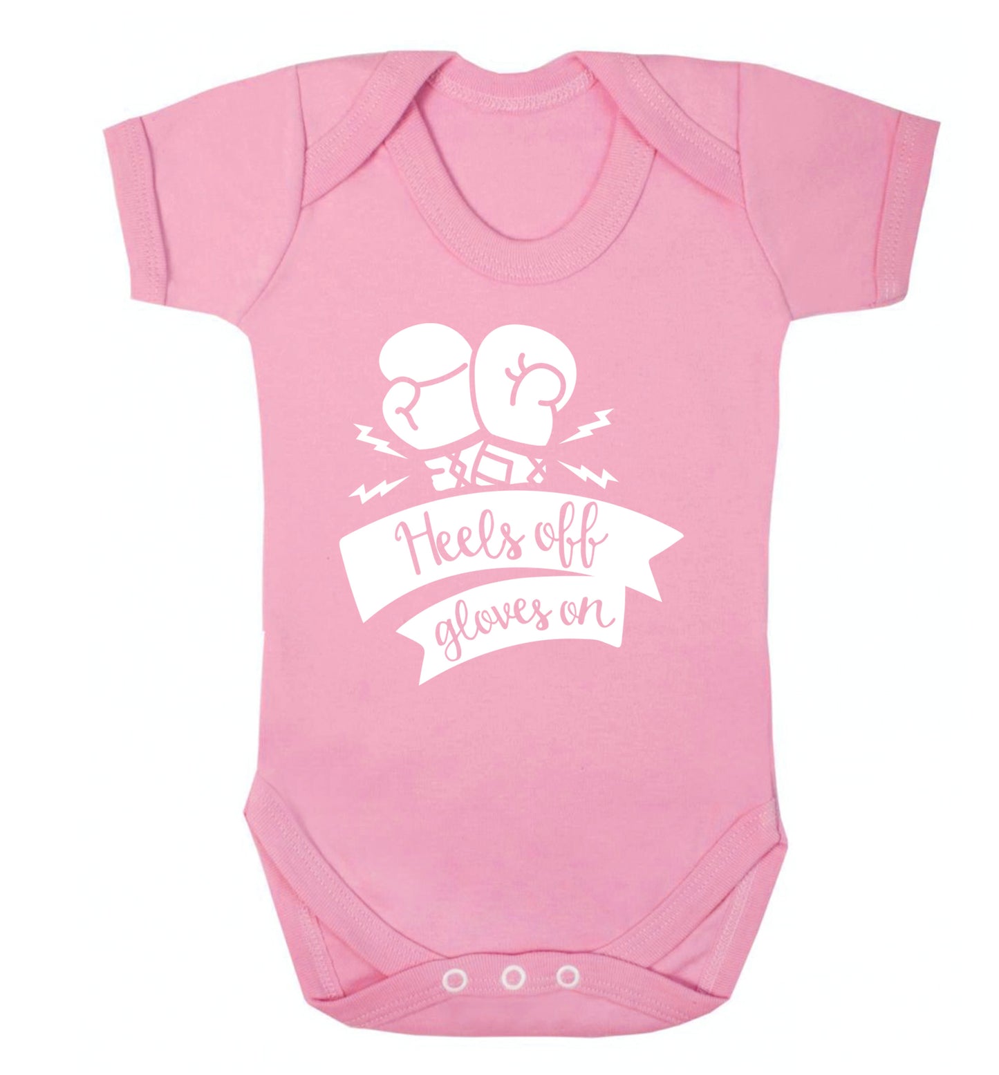 Heels off gloves on Baby Vest pale pink 18-24 months
