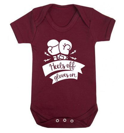 Heels off gloves on Baby Vest maroon 18-24 months
