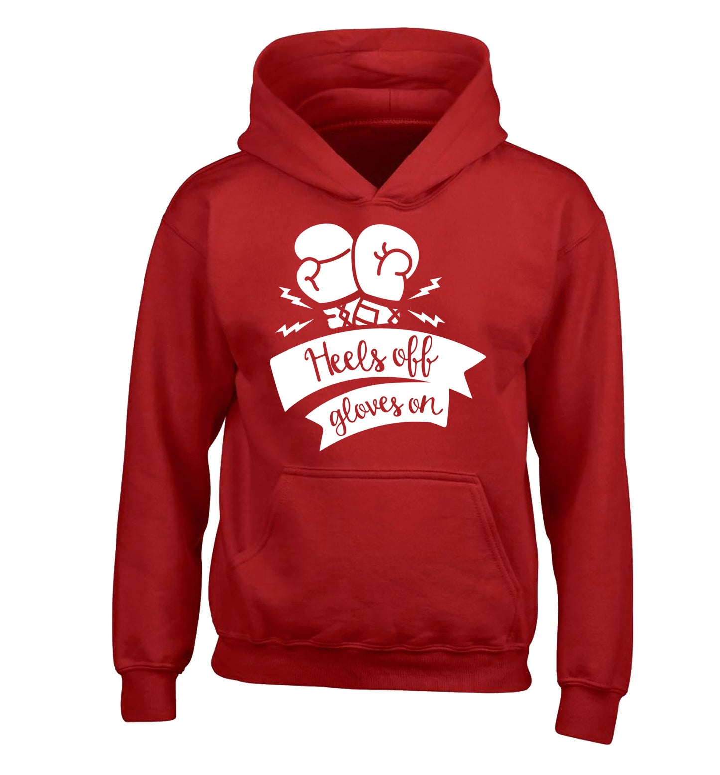 Heels off gloves on children's red hoodie 12-13 Years