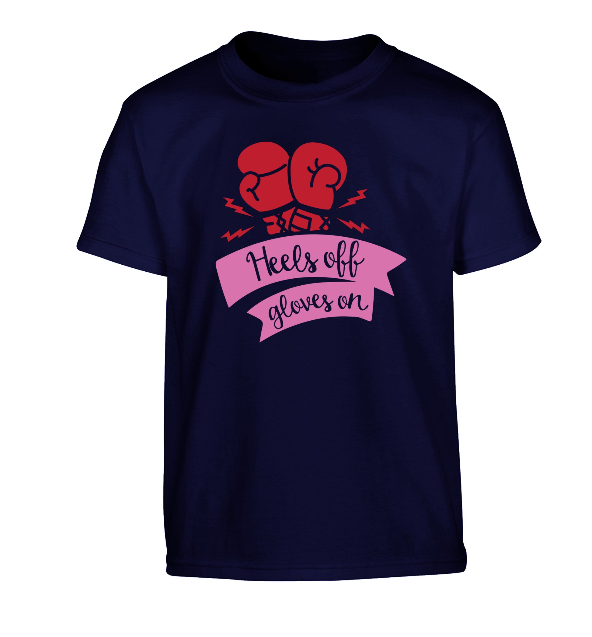 Heels off gloves on Children's navy Tshirt 12-13 Years