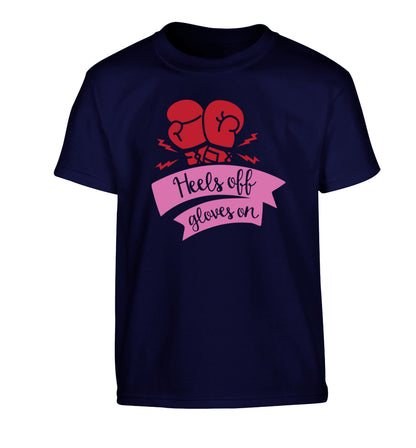 Heels off gloves on Children's navy Tshirt 12-13 Years