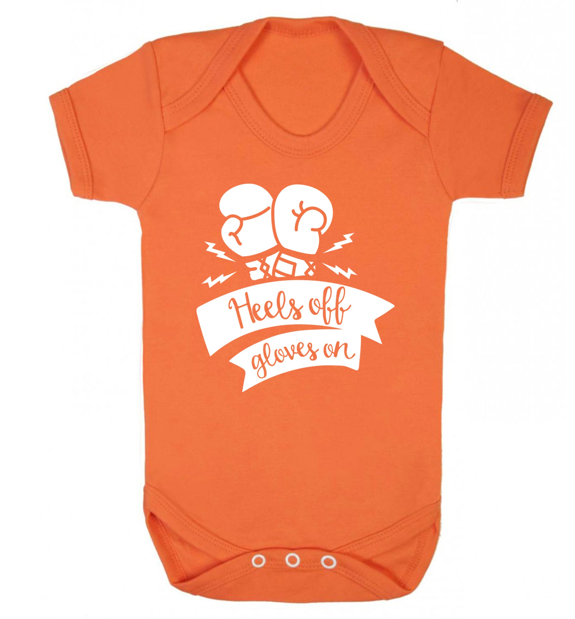 Heels off gloves on Baby Vest orange 18-24 months
