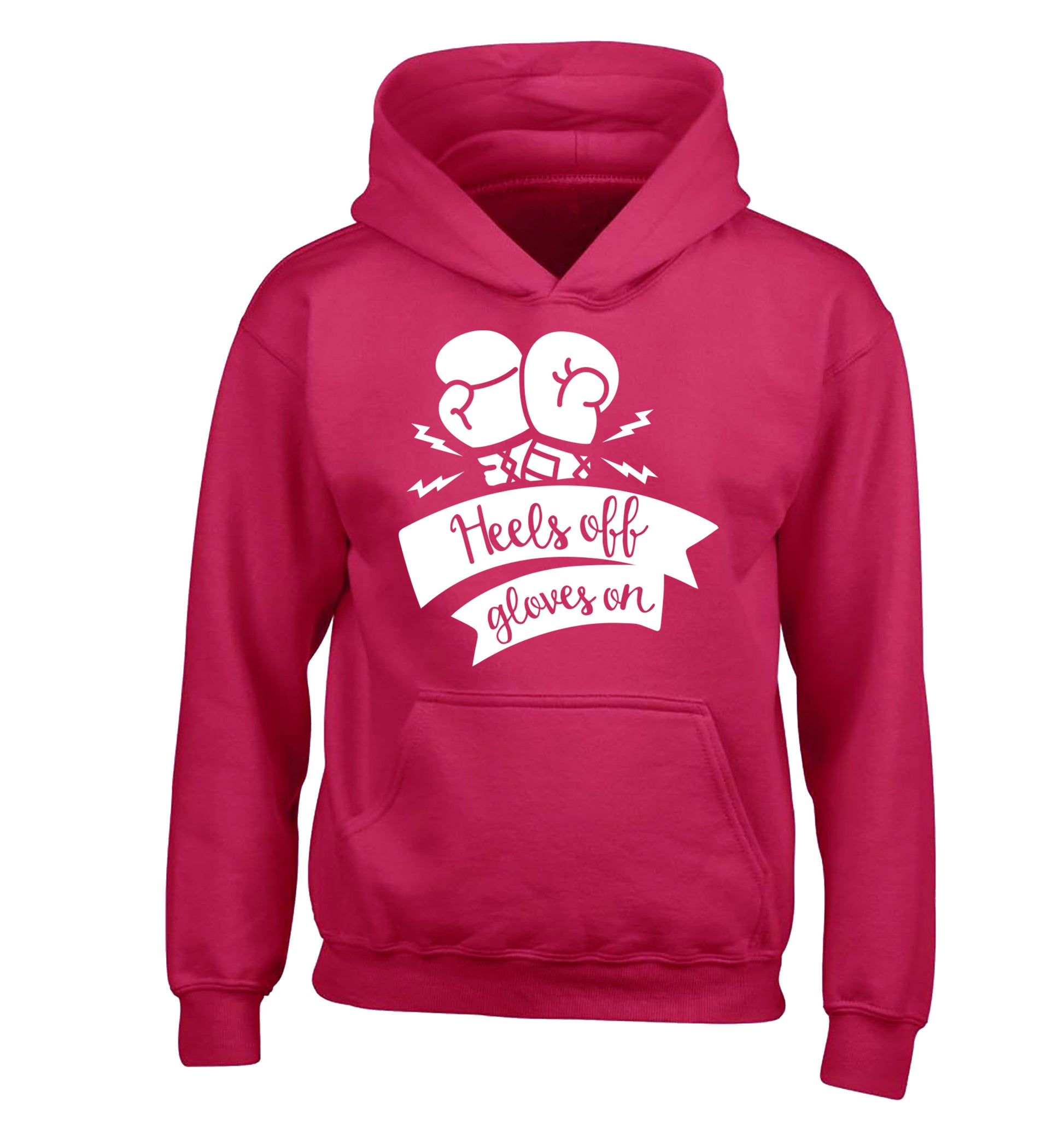 Heels off gloves on children's pink hoodie 12-13 Years