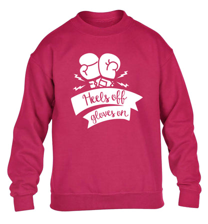 Heels off gloves on children's pink sweater 12-13 Years