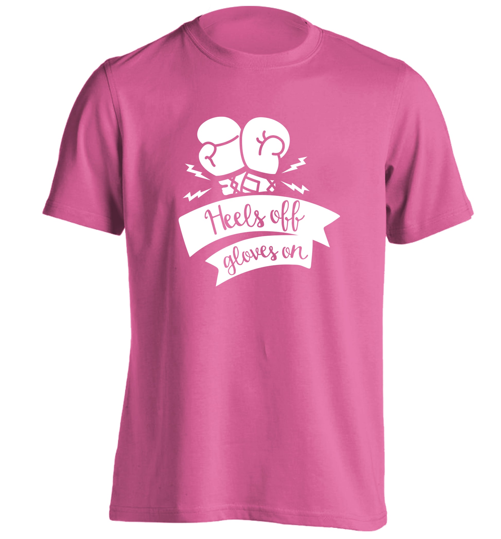 Heels off gloves on adults unisex pink Tshirt 2XL