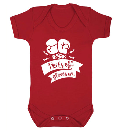 Heels off gloves on Baby Vest red 18-24 months