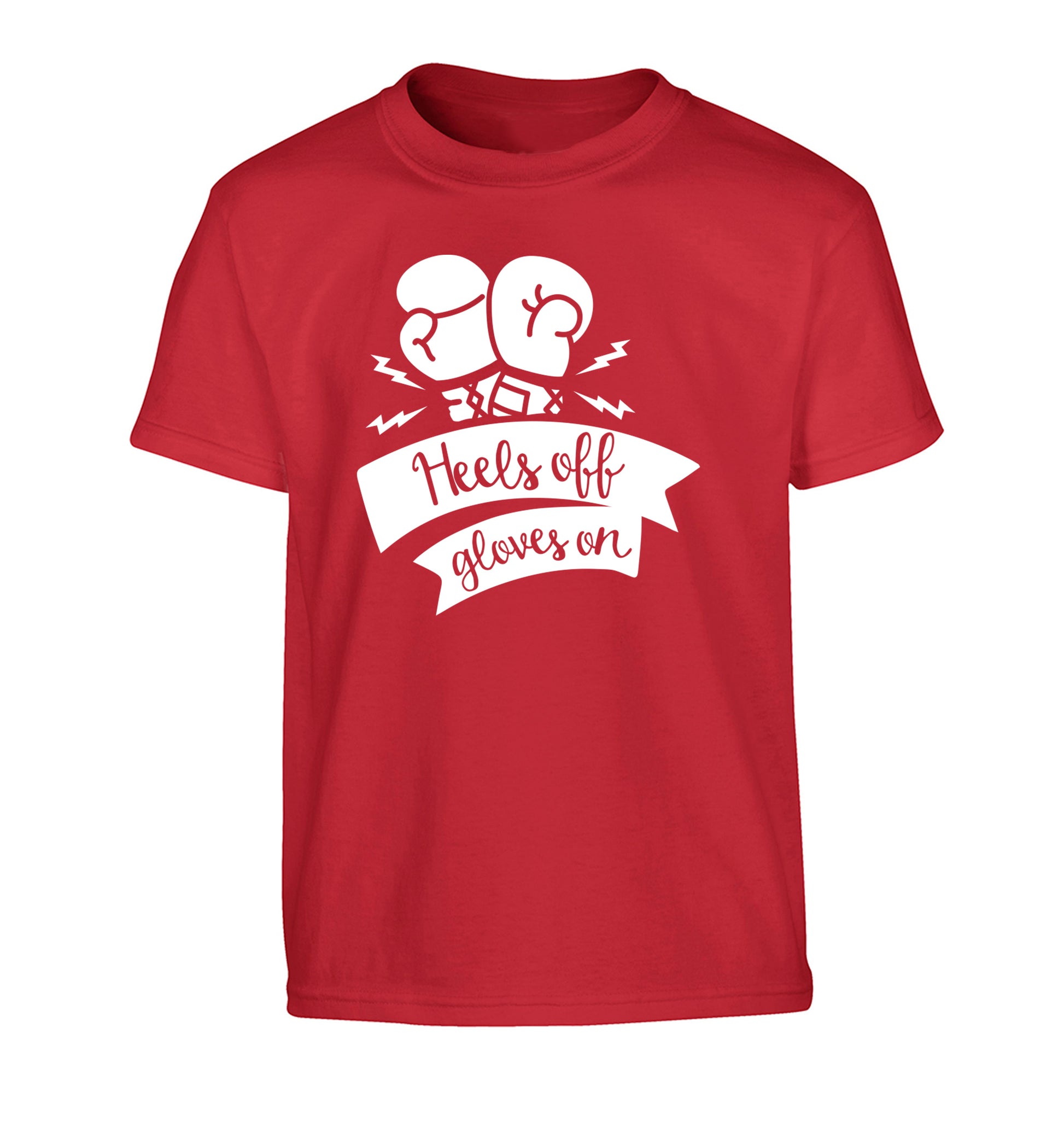 Heels off gloves on Children's red Tshirt 12-13 Years