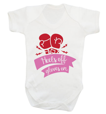 Heels off gloves on Baby Vest white 18-24 months