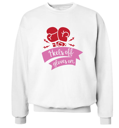 Heels off gloves on Adult's unisex white Sweater 2XL