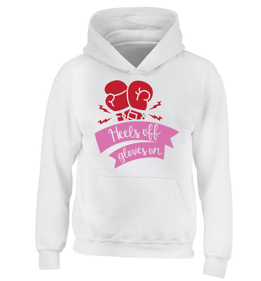 Heels off gloves on children's white hoodie 12-13 Years