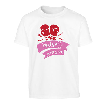 Heels off gloves on Children's white Tshirt 12-13 Years