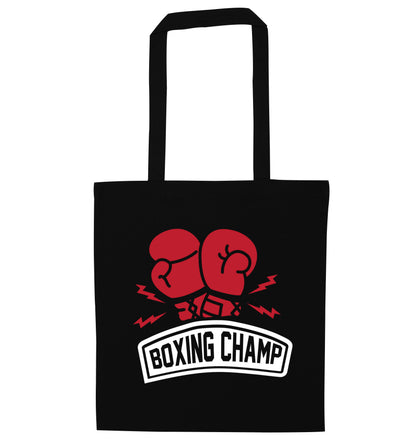 Boxing Champ black tote bag
