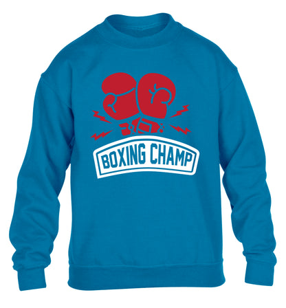 Boxing Champ children's blue sweater 12-13 Years