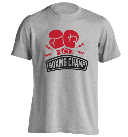 Boxing Champ adults unisex grey Tshirt 2XL