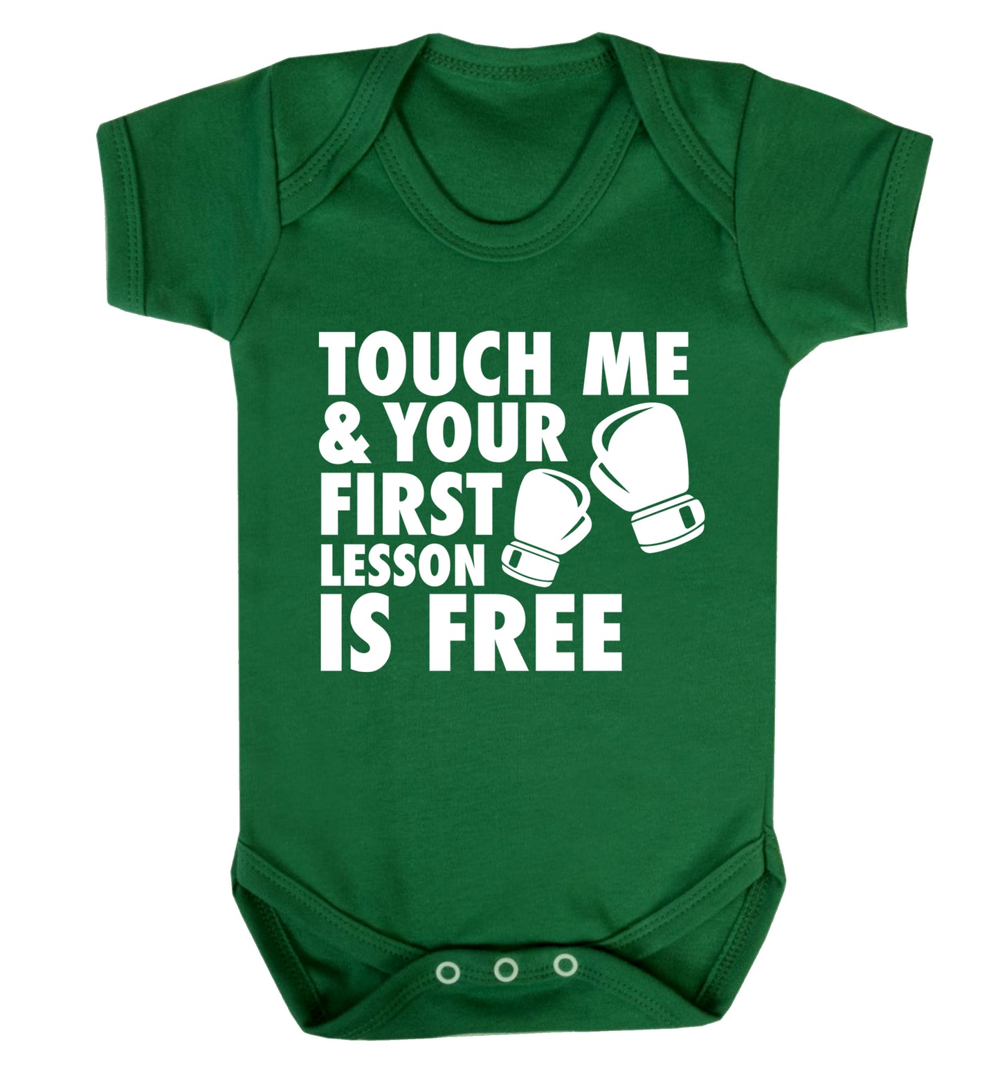 Touch me and your First Lesson is Free  Baby Vest green 18-24 months