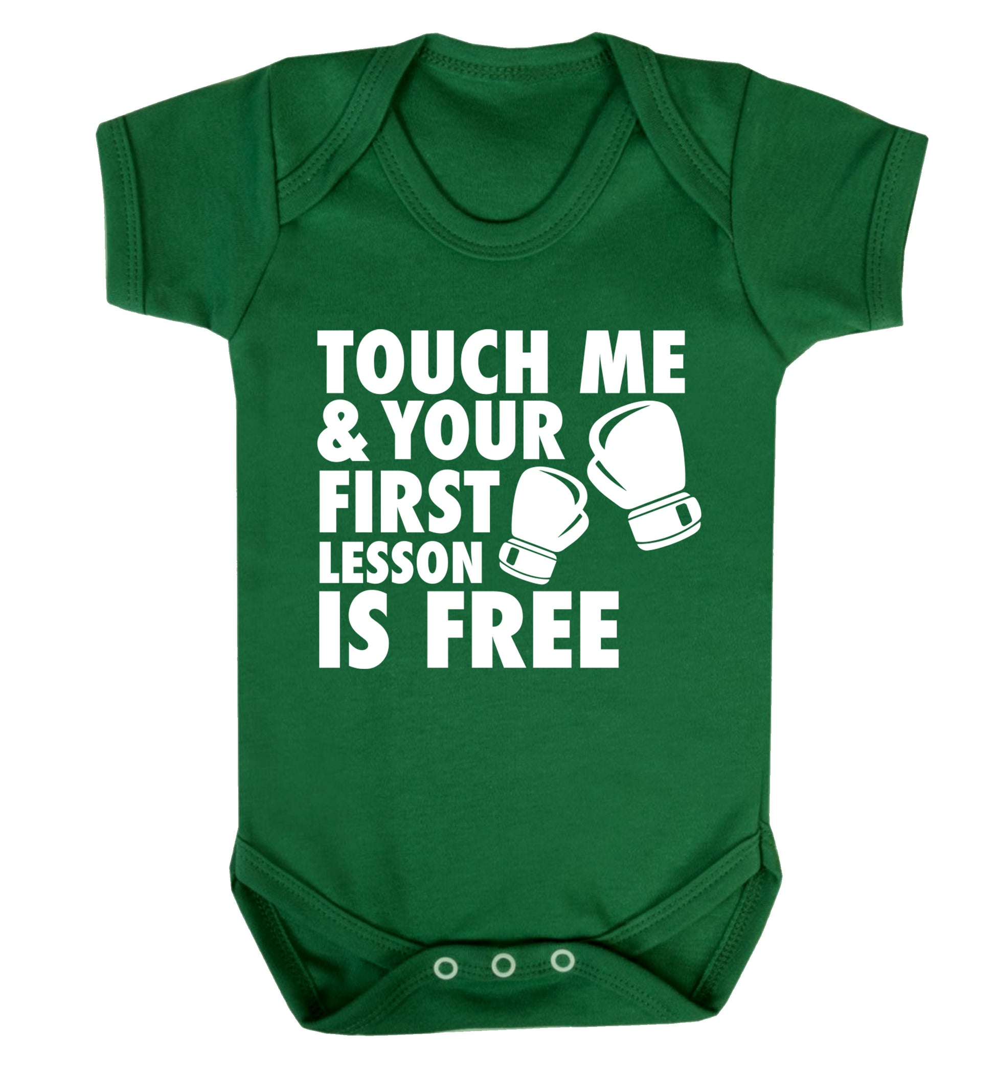 Touch me and your First Lesson is Free  Baby Vest green 18-24 months