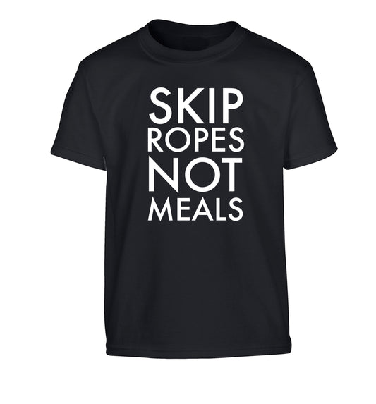 Skip Ropes Not Food  Children's black Tshirt 12-13 Years